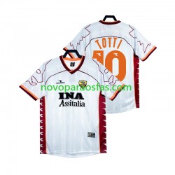 Camisolas AS Roma Totti 10 2000 Retro Homem Visitante 1999 Manga Curta