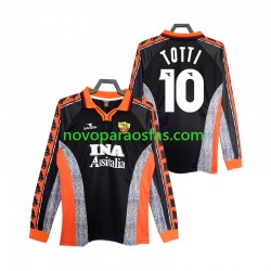 Camisolas AS Roma Totti 10 Retro Homem Alternativo 1998 1999 Manga Comprida