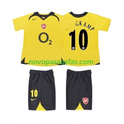 Camisolas Arsenal BERGKAMP 10 2005 Retro Criança Visitante 2006 Manga Curta