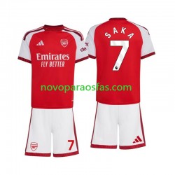 Camisolas Arsenal Bukayo Saka 7 Criança Casa 2026-2027 Manga Curta