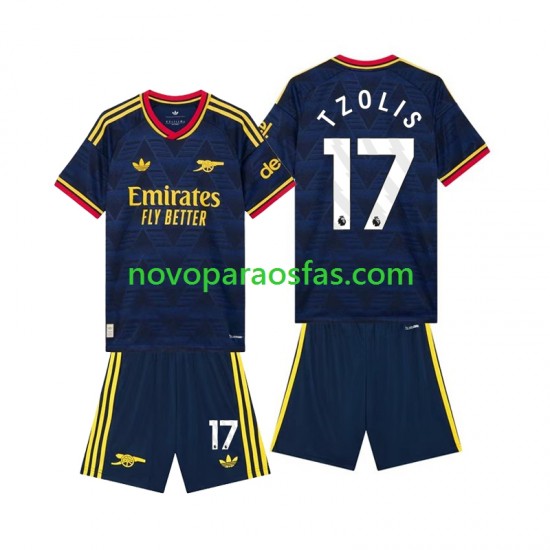 Camisolas Arsenal Christos Tzolis 17 Criança Visitante 2026-2027 Manga Curta
