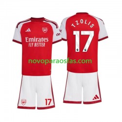 Camisolas Arsenal Christos Tzolis 17 Criança Casa 2026-2027 Manga Curta