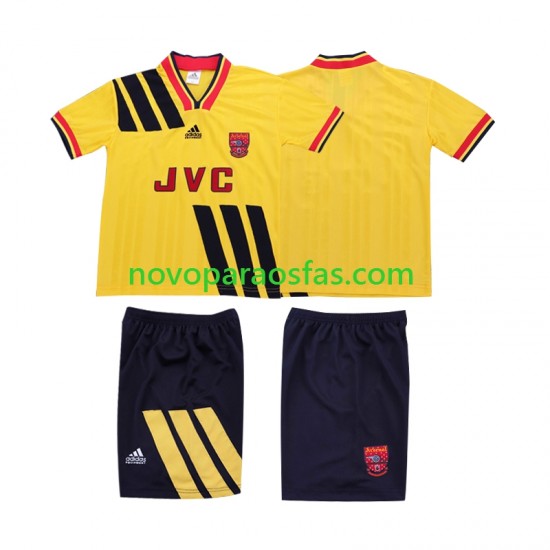 Camisolas Arsenal 1993 Retro Criança Visitante 1994 Manga Curta