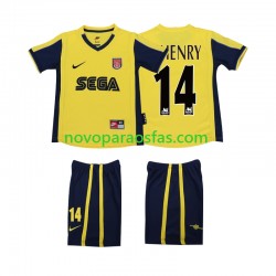 Camisolas Arsenal Thierry Henry 14 2000 2001 Retro Criança Visitante Manga Curta