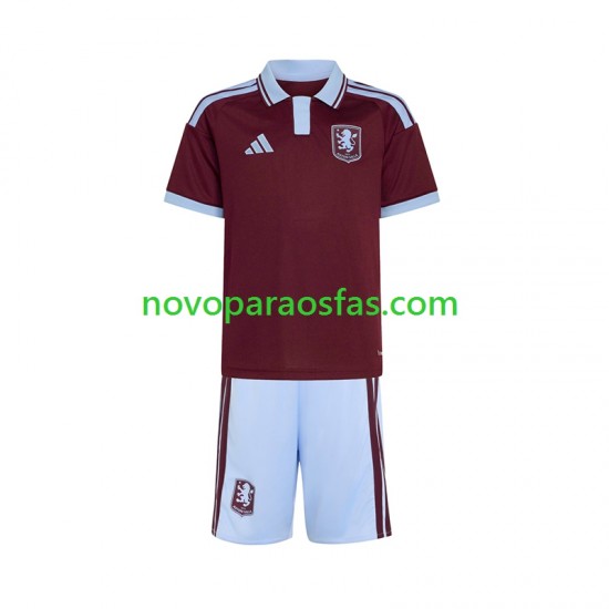Camisolas Aston Villa Criança Casa 2026-2027 Manga Curta