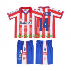 Camisolas Atlético Madrid SIMEONE 14 1996 1997 Retro Criança Casa Manga Curta