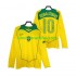 Camisolas Brasil RONALDINHO 10 Retro Homem Casa 2004 Manga Comprida