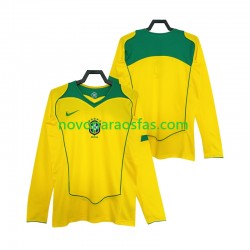 Camisolas Brasil Retro Homem Casa 2004 Manga Comprida