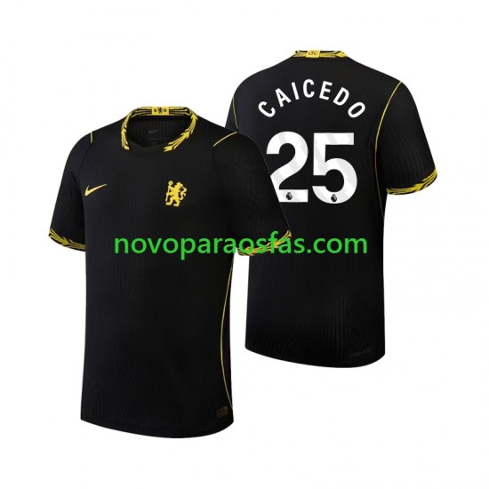Camisolas Chelsea Moises Caicedo 25 Homem Visitante 2026-2027 Manga Curta