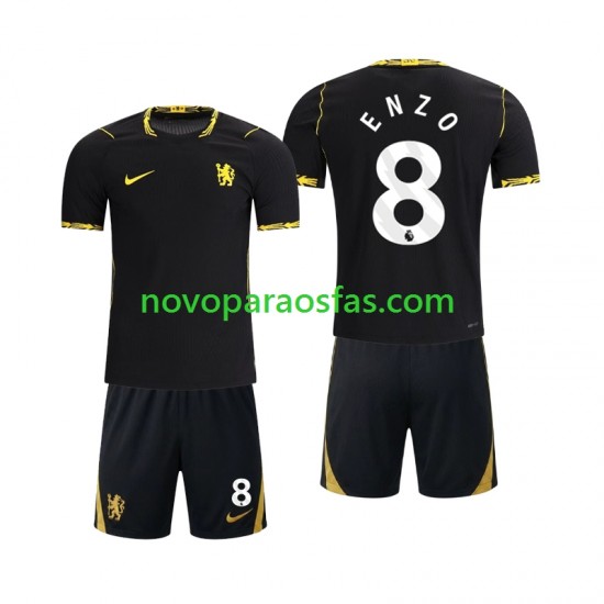 Camisolas Chlesea Enzo Fernandez 8 Criança Visitante 2026-2027 Manga Curta