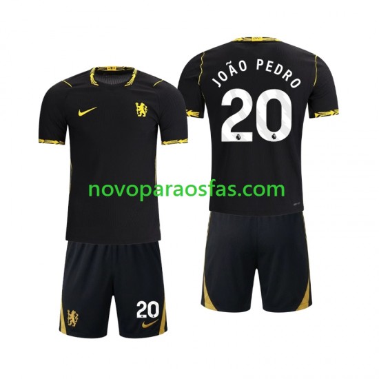 Camisolas Chlesea Joao Pedro 20 Criança Visitante 2026-2027 Manga Curta