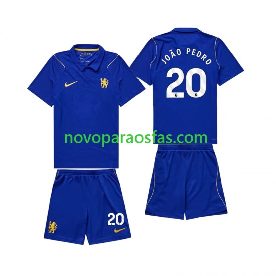 Camisolas Chlesea Joao Pedro 20 Criança Casa 2026-2027 Manga Curta