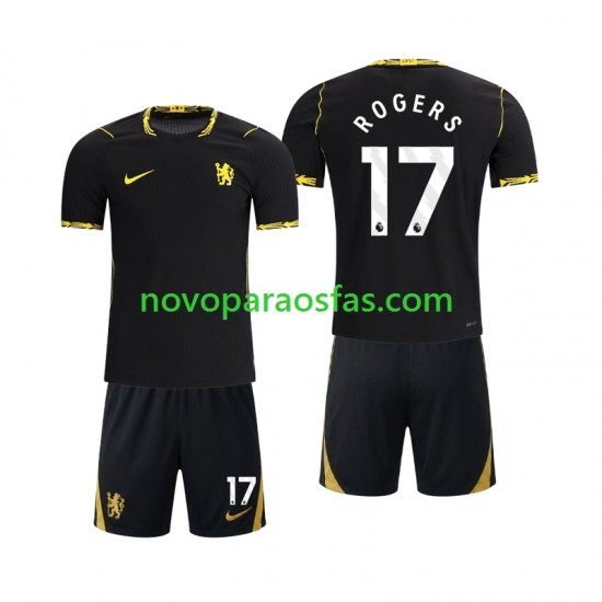 Camisolas Chlesea Morgan Rogers 17 Criança Visitante 2026-2027 Manga Curta