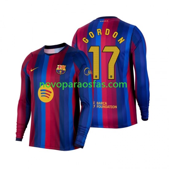 Camisolas FC Barcelona Anthony Gordon 17 Homem Casa 2026-2027 Manga Comprida