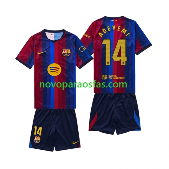 Camisolas FC Barcelona Karim Adeyemi 14 Criança Casa 2026-2027 Manga Curta