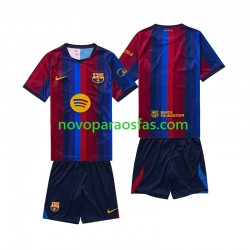 Camisolas FC Barcelona Criança Casa 2026-2027 Manga Curta