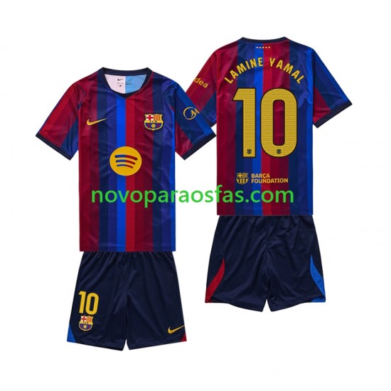 Camisolas FC Barcelona Lamine Yamal 10 Criança Casa 2026-2027 Manga Curta