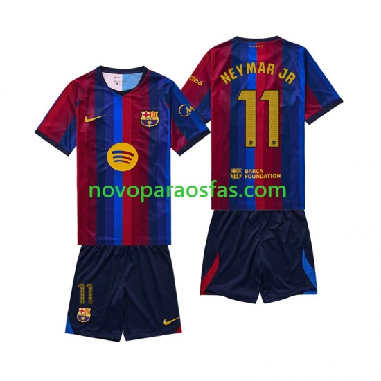 Camisolas FC Barcelona Neymar JR 11 Criança Casa 2026-2027 Manga Curta
