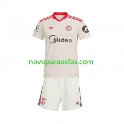 Camisolas Sevilla FC Retro Criança Casa 2025-2026 Manga Curta