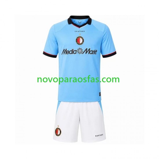 Camisolas Feyenoord Rotterdam Criança Visitante 2026-2027 Manga Curta