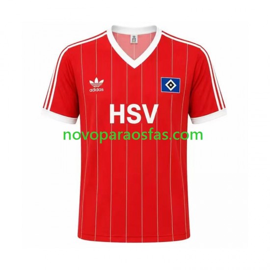 Camisolas Hamburger SV 1983 Retro Homem Visitante Manga Curta