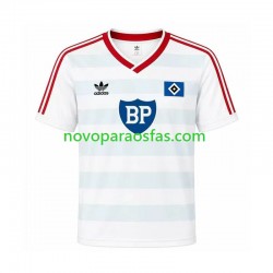 Camisolas Hamburger SV 1986 Retro Homem Visitante Manga Curta