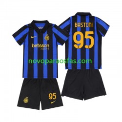 Camisolas Inter de Milão Alessandro Bastoni 95 Criança Casa 2026-2027 Manga Curta