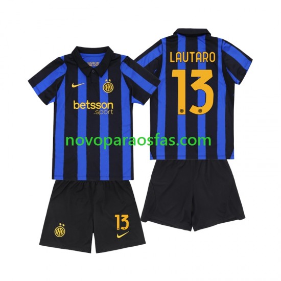 Camisolas Inter de Milão Lautaro Martinez 13 Criança Casa 2026-2027 Manga Curta