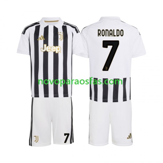 Camisolas Juventus Cristiano Ronaldo 7 Criança Casa 2026-2027 Manga Curta