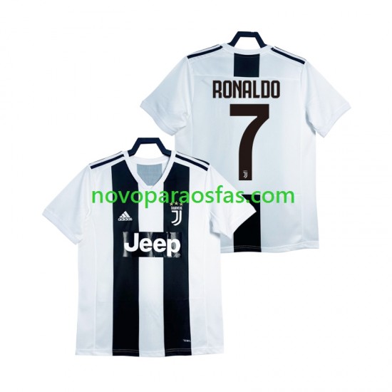 Camisolas Juventus Cristiano Ronaldo 2018 2019 Retro Homem Casa Manga Curta