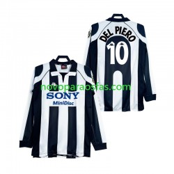 Camisolas Juventus DEL PIERO 10 1997 Retro Homem Casa 1998 Manga Comprida