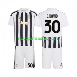 Camisolas Juventus Jonathan David 30 Criança Casa 2026-2027 Manga Curta