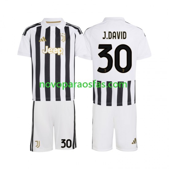Camisolas Juventus Jonathan David 30 Criança Casa 2026-2027 Manga Curta