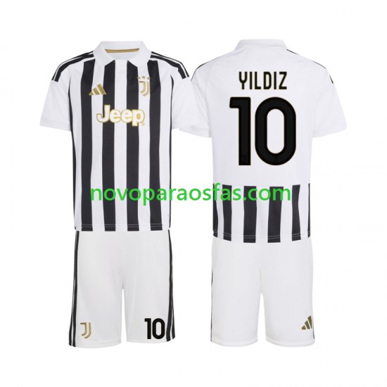 Camisolas Juventus Kenan Yildiz 10 Criança Casa 2026-2027 Manga Curta