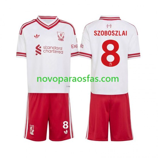 Camisolas Liverpool Dominik Szoboszlai 8 Criança Visitante 2026-2027 Manga Curta