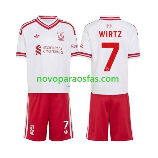 Camisolas Liverpool Florian Wirtz 7 Criança Visitante 2026-2027 Manga Curta
