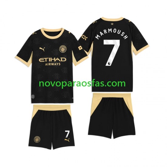 Camisolas Manchester City Omar Marmoush 7 Criança Visitante 2026-2027 Manga Curta