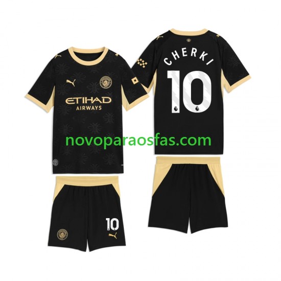 Camisolas Manchester City Rayan Cherki 10 Criança Visitante 2026-2027 Manga Curta