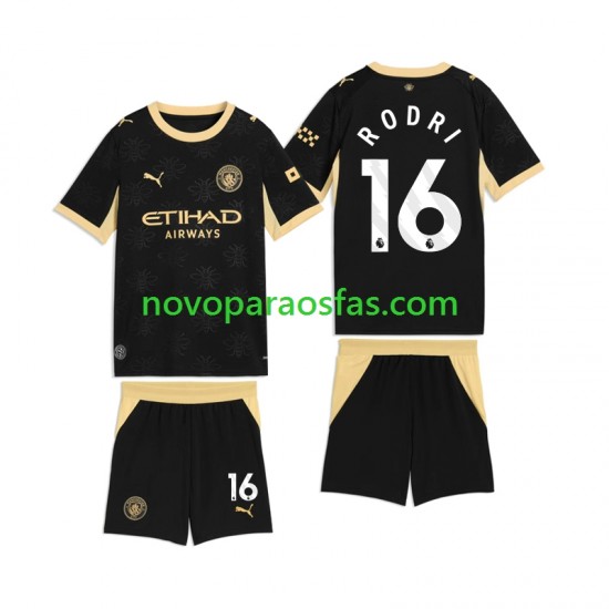 Camisolas Manchester City Rodri 16 Criança Visitante 2026-2027 Manga Curta