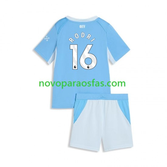 Camisolas Manchester City Rodri 16 Criança Casa 2026-2027 Manga Curta