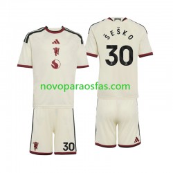 Camisolas Manchester United Benjamin Sesko 30 Criança Alternativo 2026-2027 Manga Curta