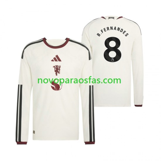 Camisolas Manchester United Bruno Fernandes 8 Homem Alternativo 2026-2027 Manga Comprida