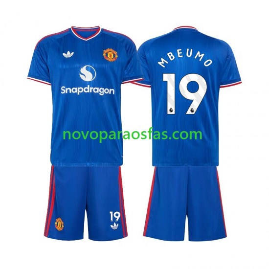Camisolas Manchester United Bryan Mbeumo 19 Criança Visitante 2026-2027 Manga Curta
