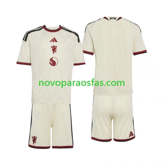 Camisolas Manchester United Criança Alternativo 2026-2027 Manga Curta