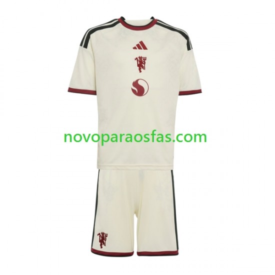 Camisolas Manchester United Criança Alternativo 2026-2027 Manga Curta