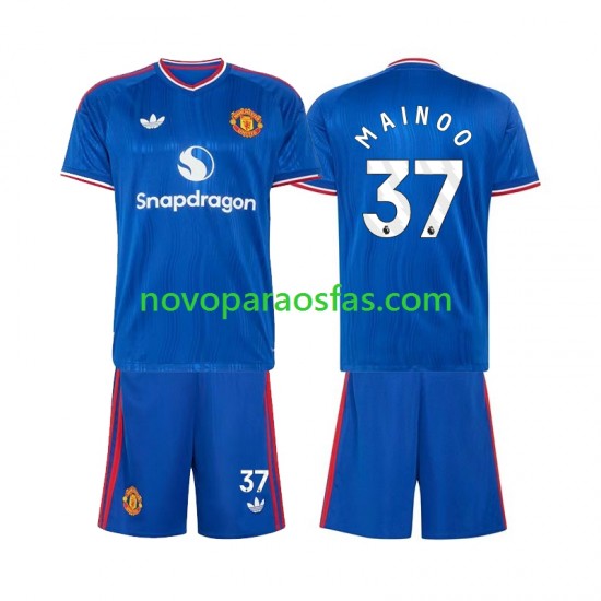 Camisolas Manchester United Kobbie Mainoo 37 Criança Visitante 2026-2027 Manga Curta