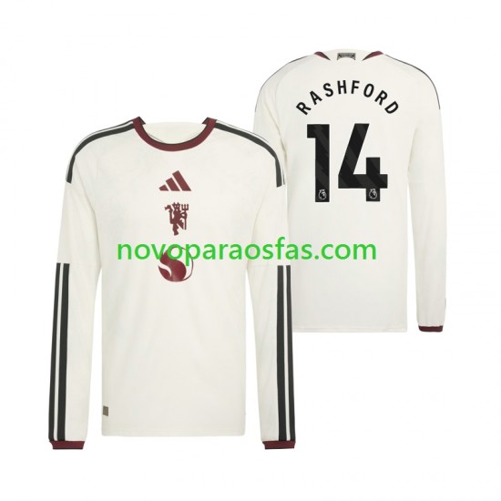 Camisolas Manchester United Marcus Rashford 14 Homem Alternativo 2026-2027 Manga Comprida