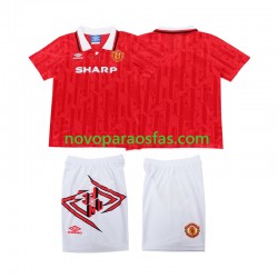 Camisolas Manchester United 1993 Retro Criança Casa 1994 Manga Curta