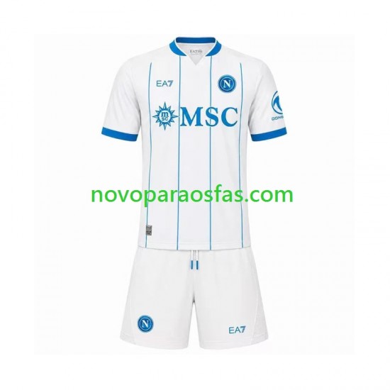 Camisolas Napoli Criança Visitante 2026-2027 Manga Curta