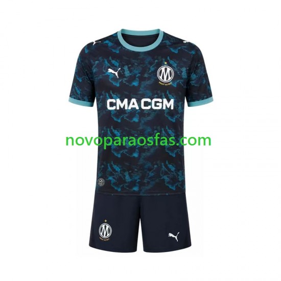 Camisolas Olympique de Marseille Criança Visitante 2026-2027 Manga Curta